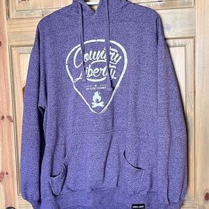 Purple Melange Country Liberty Hoodie